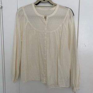 Madewell Cream textured balloon sleeve blouse